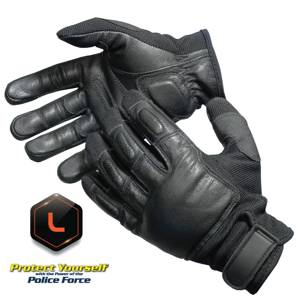 Genuine Leather (l) Police Tactical Weighted Steel Shot Sap Gloves Lifetime Warr