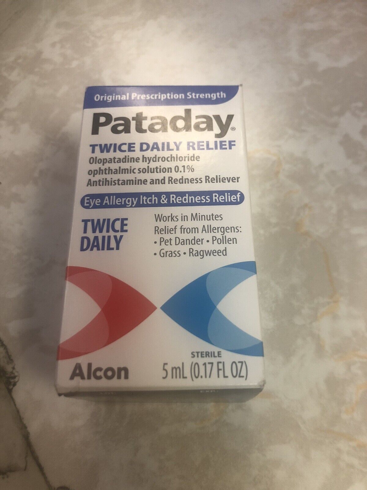 Alcon Pataday Twice Daily Relief Eye Allergy Itch Redness 0.17 floz Exp 04/24