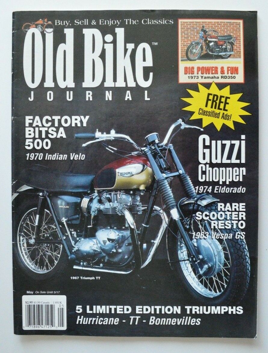 OLD BIKE Journal May 1994 Indian Velo 1970 Yamaha RD350 1973 Vespa GS Triumph TT