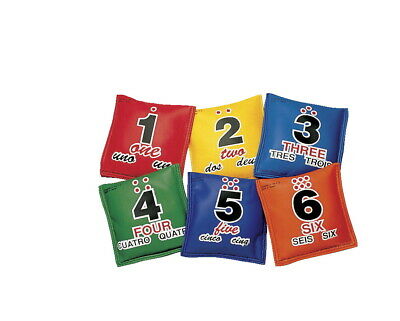 Sportime Tri-Lingual Sequencing Educational Bean Bags, Assorted Colors, Set of 6