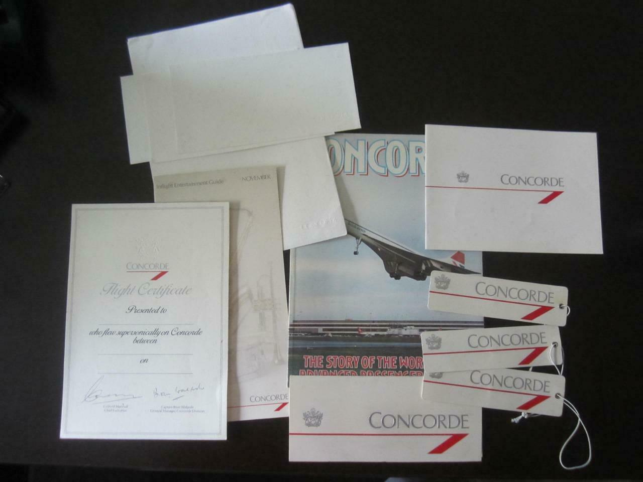British Airways Concorde Airplane Collection Lot Certificate 3x Tags Brochure ++