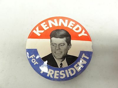 Old Rare Vintage Political Pinback Button John F Kennedy For President  3 1/2" I