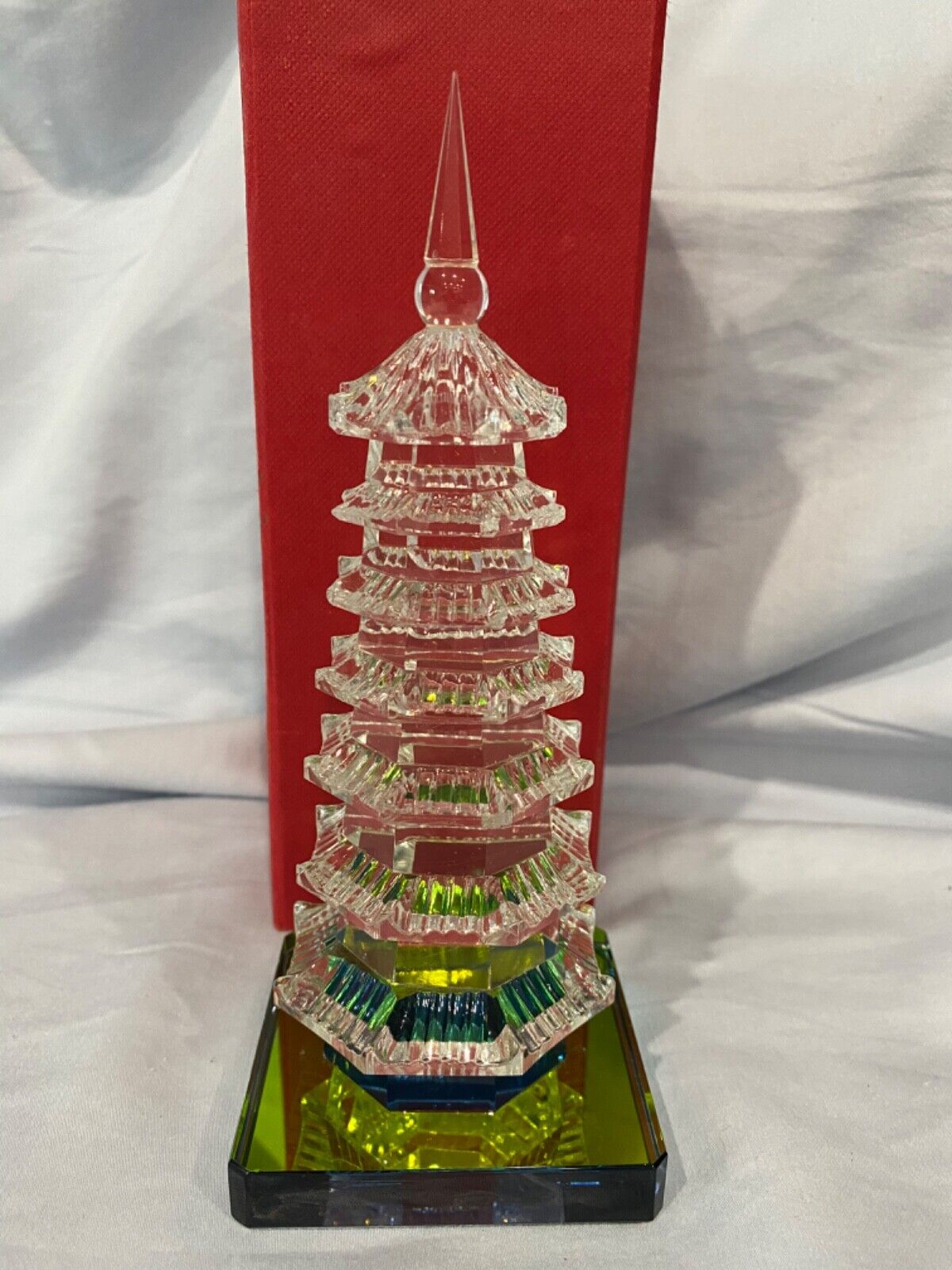 Crystal Chinese Feng Shui 7 Layer Pagodas 6 3/4” Tall