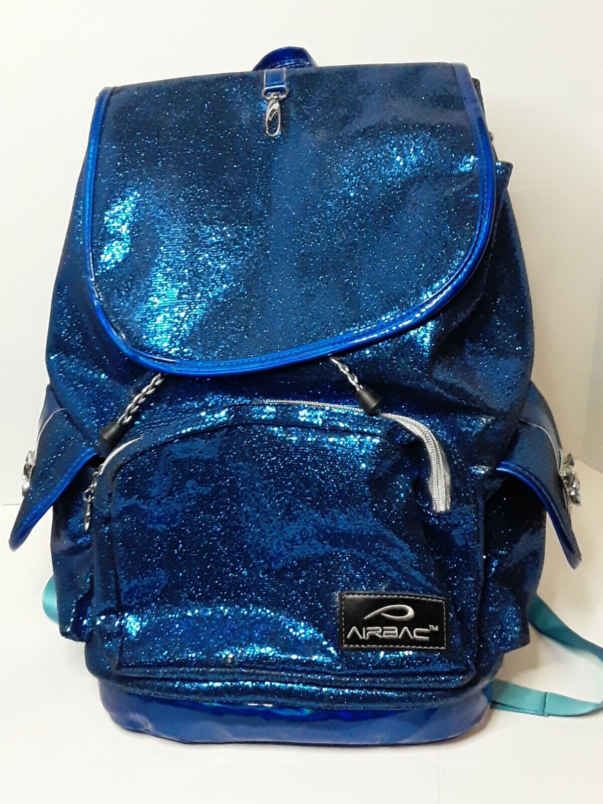Airbac Rare Blue Sparkle Glitter Backpack Cheerleader Dancer Pump Up