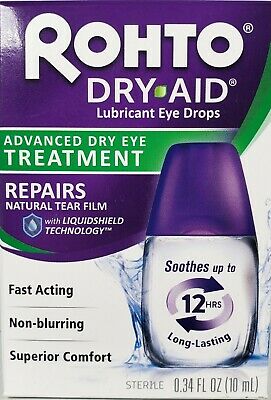 Rohto Dry Aid Lubricant Eye Drops, 0.34 Fl Oz -expiration Date 10-2021
