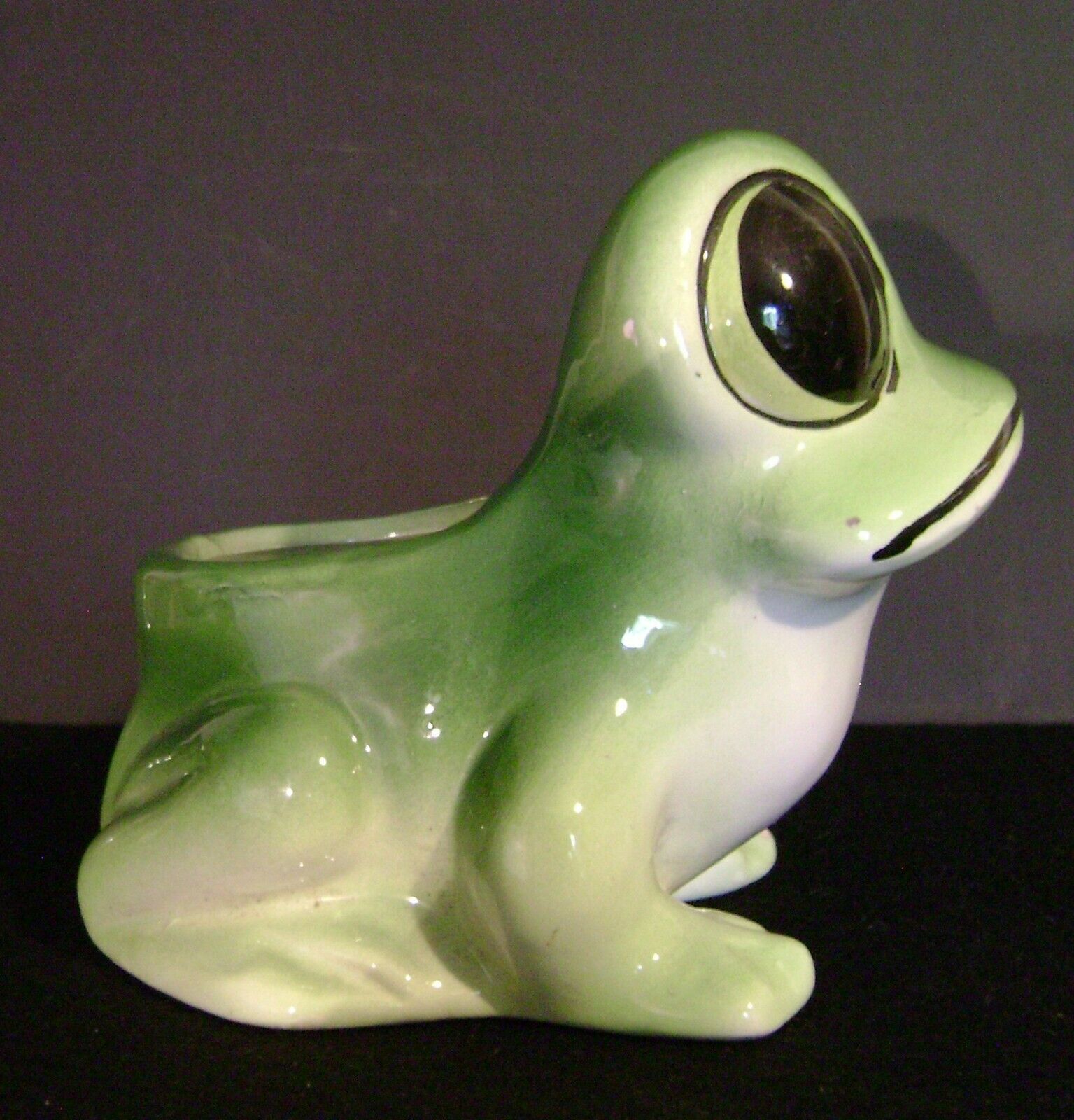 Vintage Frog Planter Relpo Big Eyes And Mouth Garden Flower Pot, 5 1/2" Tall