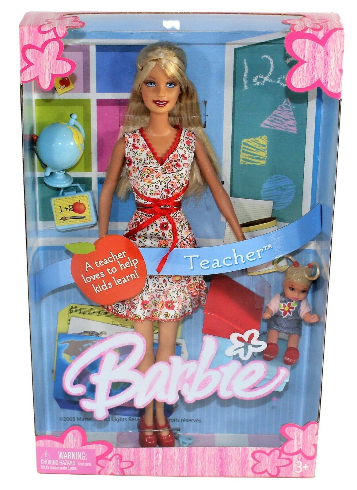 2005 Teacher Barbie Doll With One Student Mattel Accessories New Ages 3+ J0479