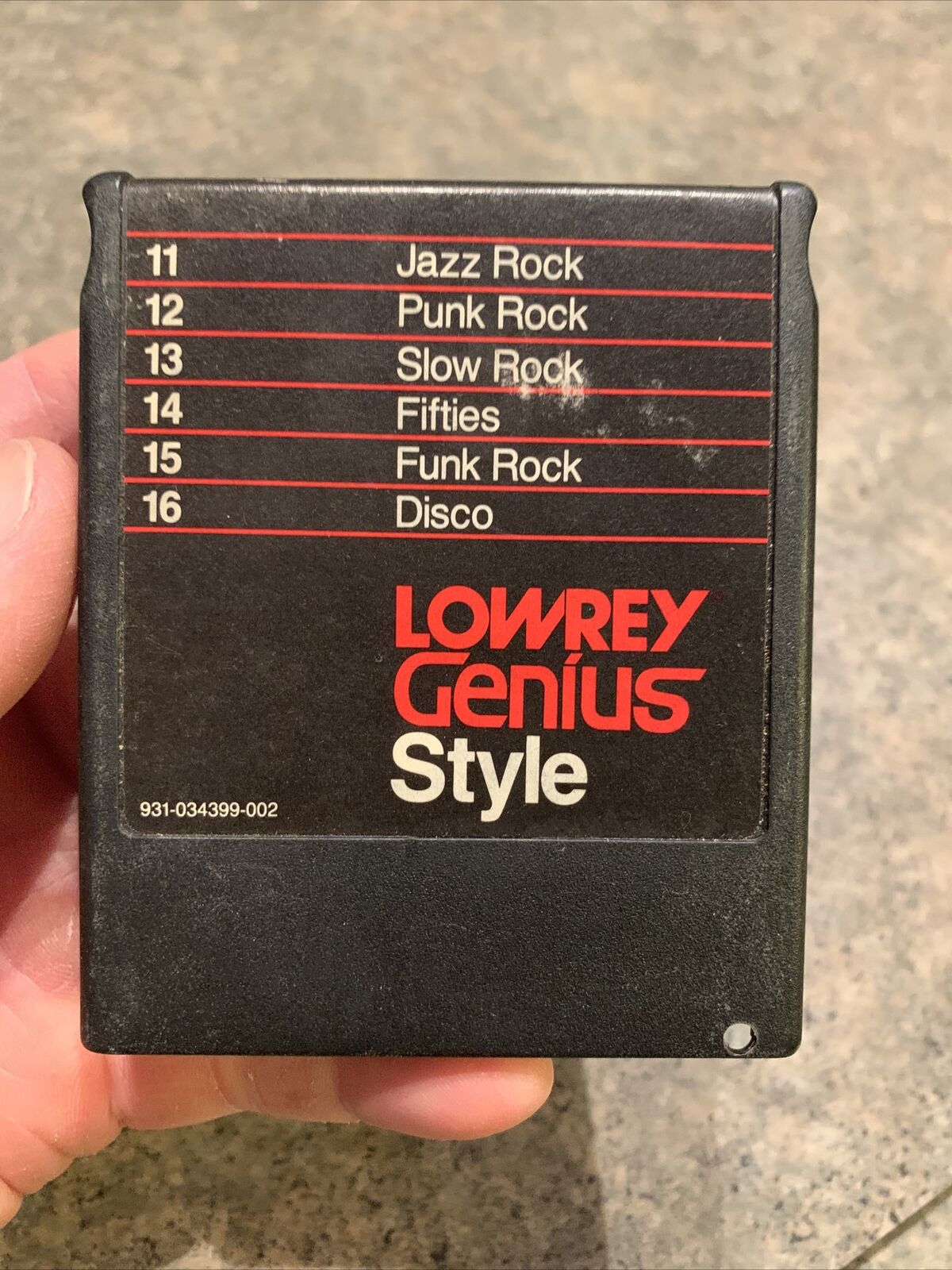 Lowrey Genius Style Cartridge,rock 1. Punk,disco,funk,slow,jazz,50’s.