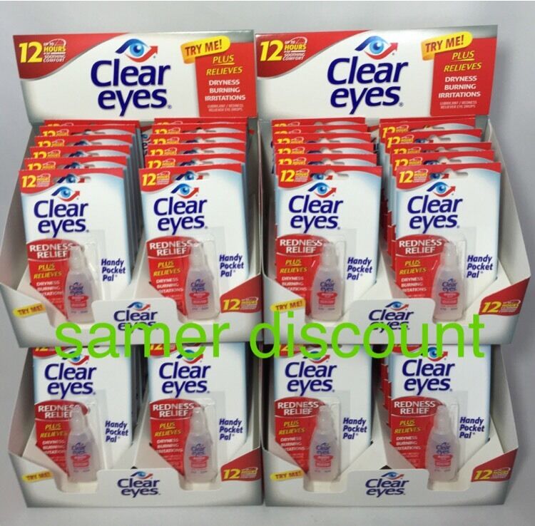48 Pack Of Clear Eyes  Drops Redness Relief 0.2 Oz.6 Ml Exp( 2022 )up To 12 Hrs
