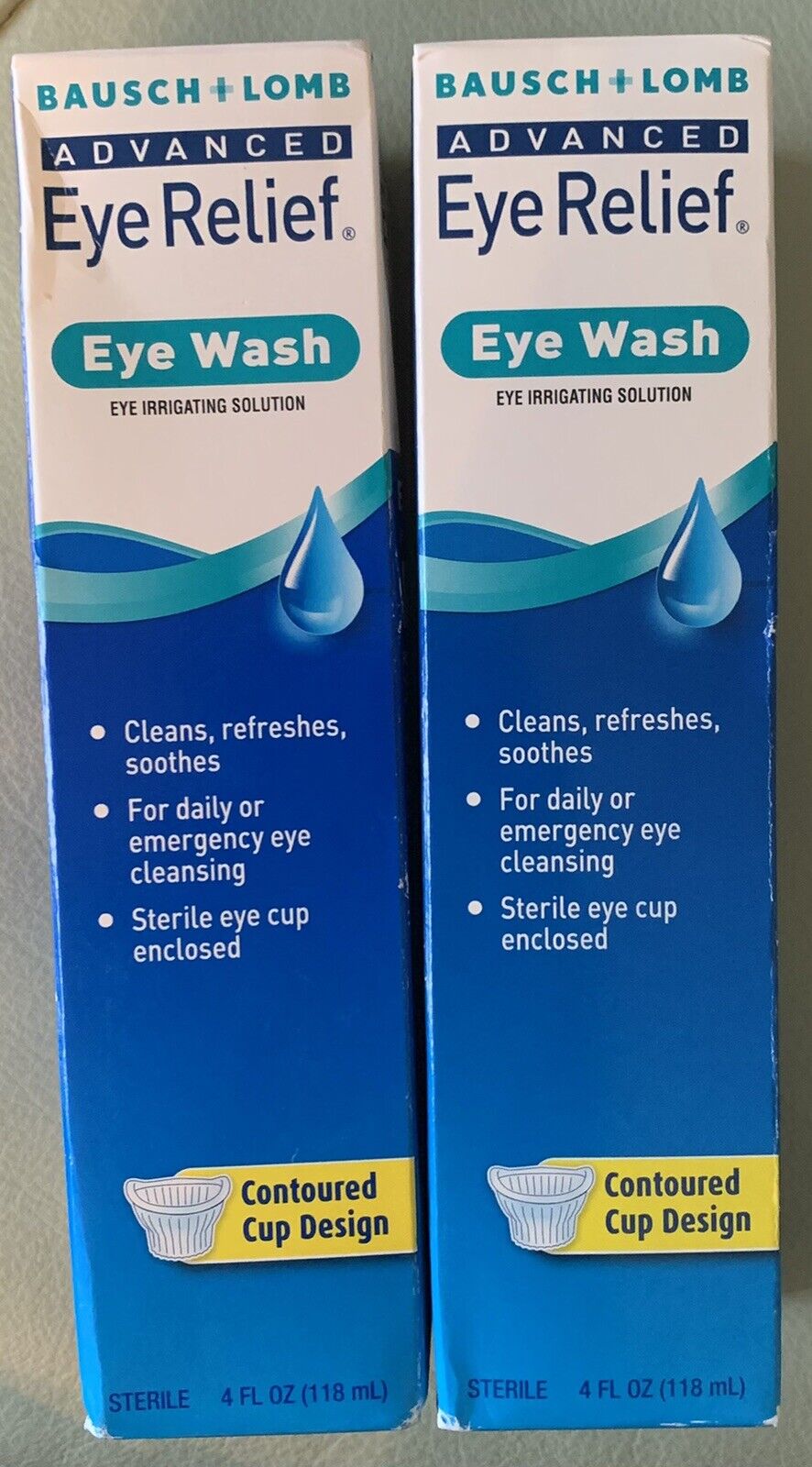 New Bausch & Lomb Advanced Eye Relief Eye Wash-4 oz - 2 pack