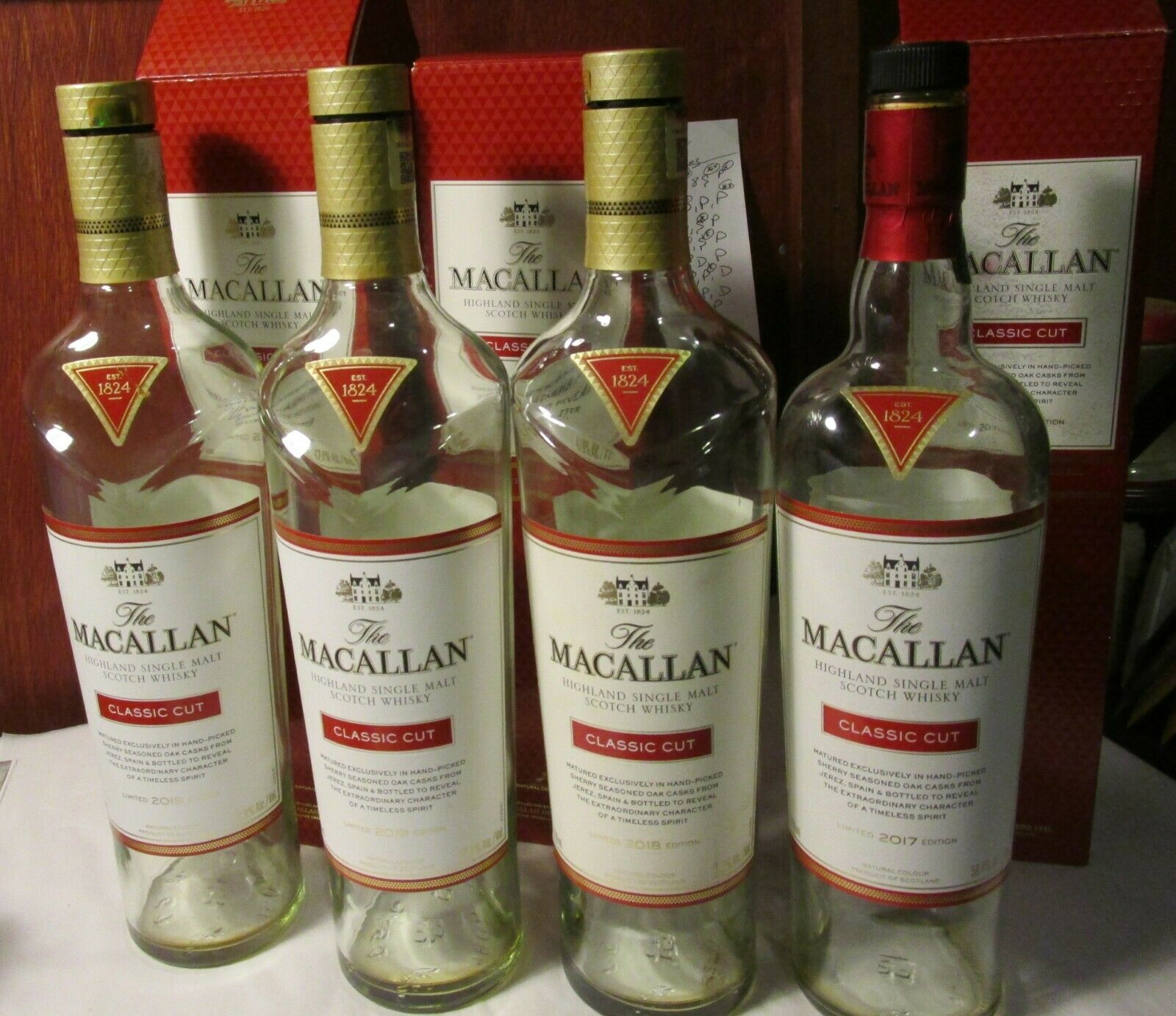 4 Macallan Classic Cut Bottles 2017 2018 and 2019 Scotch Whisky Whiskey
