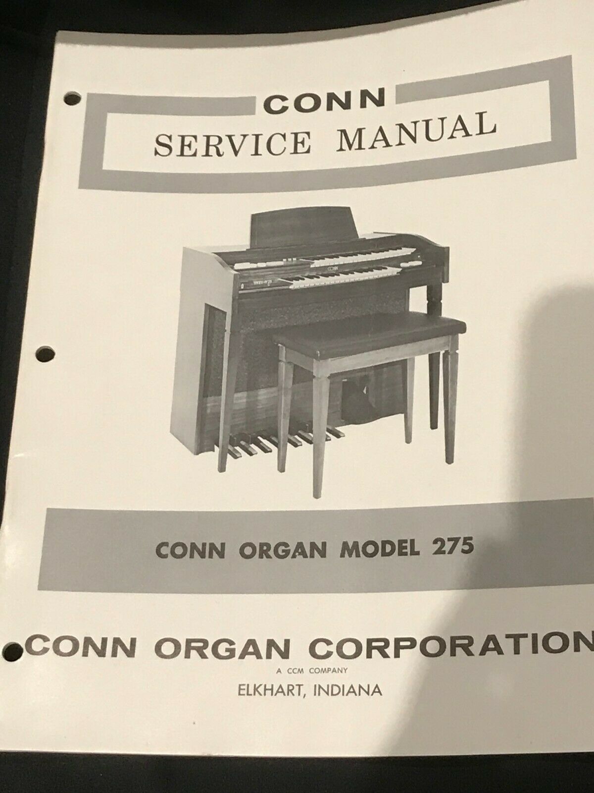 Conn Organ Service Manual Model 275, 281, 282, 290/308 W Schematic Supp (pick 1)