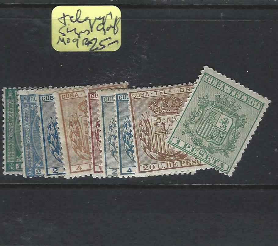FORMER SPANISH COLONY IN CARIBBEAN (PP1208B)  TELEGRAPH STAMPSLOT OF 9 DIFF MOG