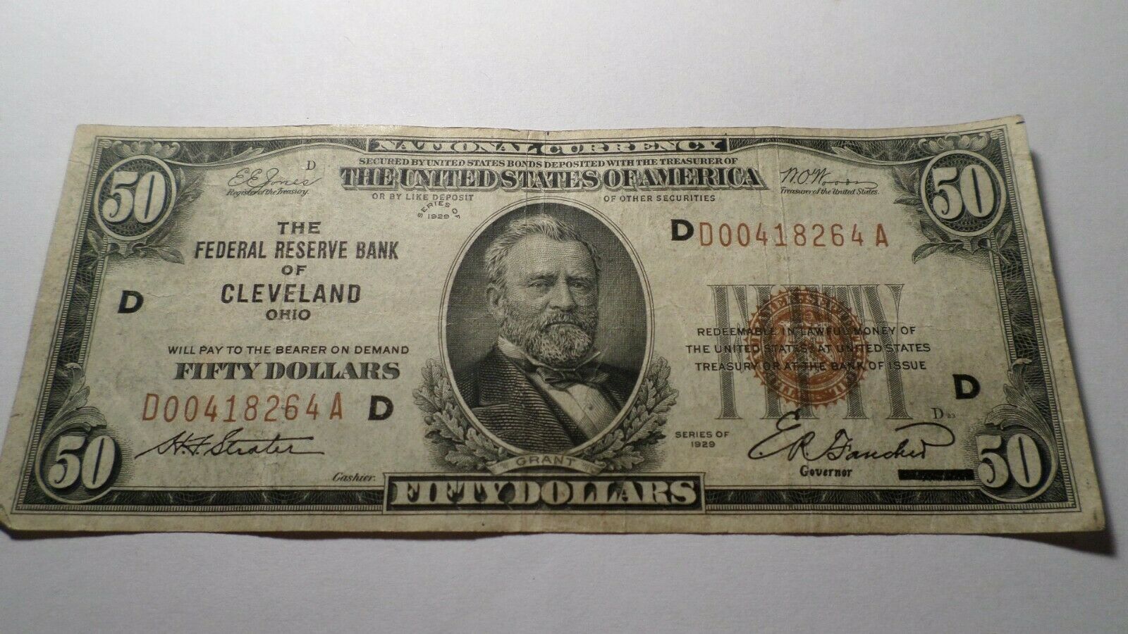 1929 $50 Cleveland National Note Circulated