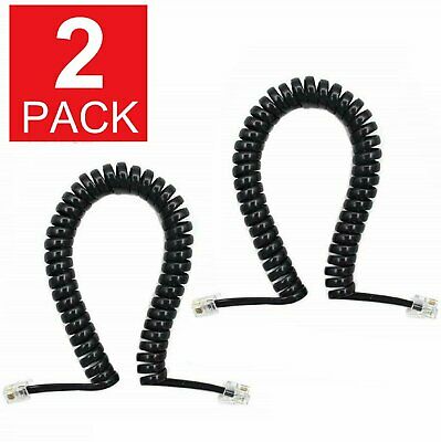 7ft Telephone Handset Receiver Cord Phone Curly Coil Cable 4p4c Rj22 - Black