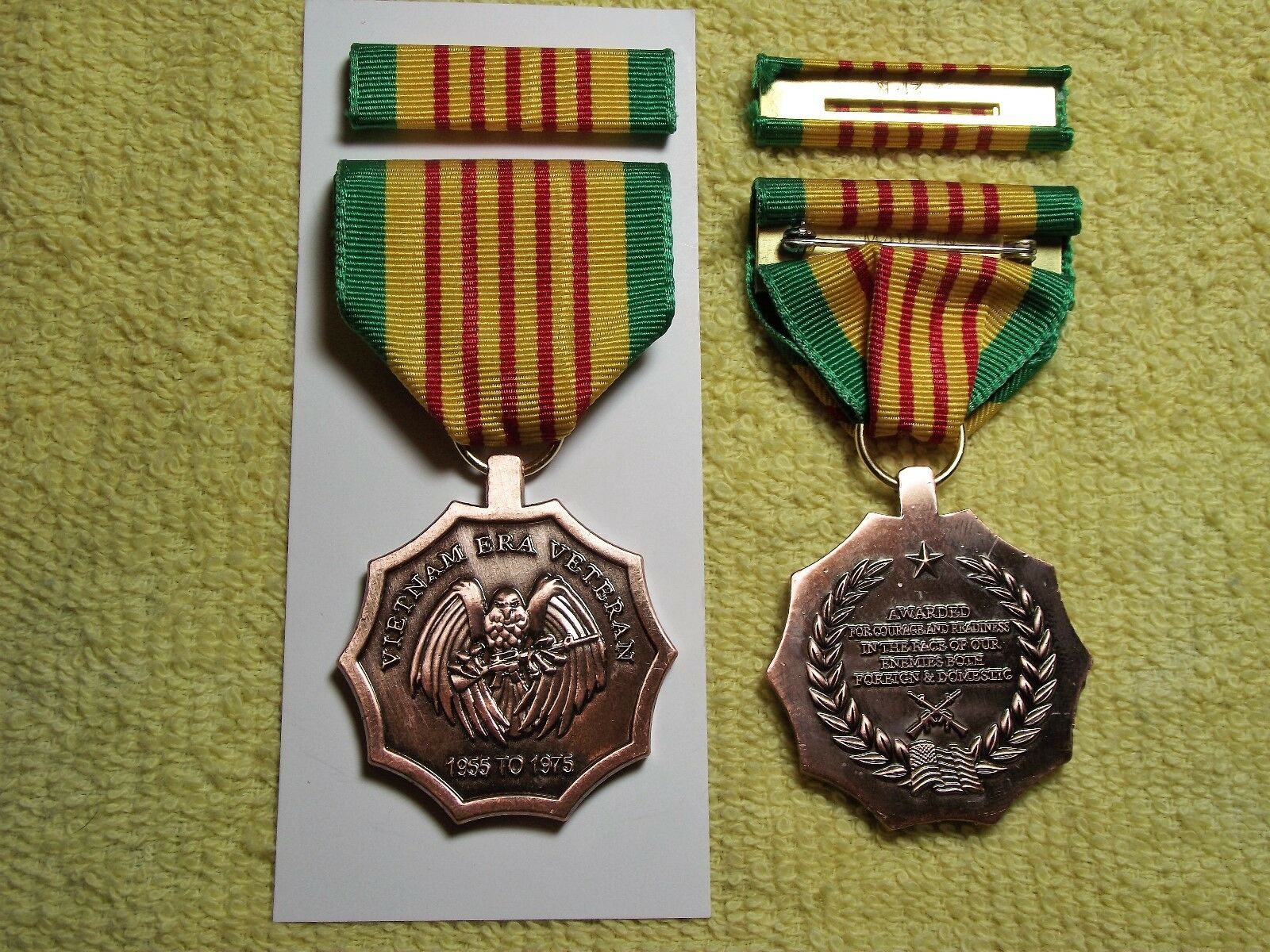 Vietnam Era Medal & Ribbon With Army Navy Air Force Marines Coast Guard
