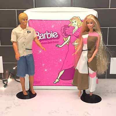 Vintage Barbie And Ken With Doll Case