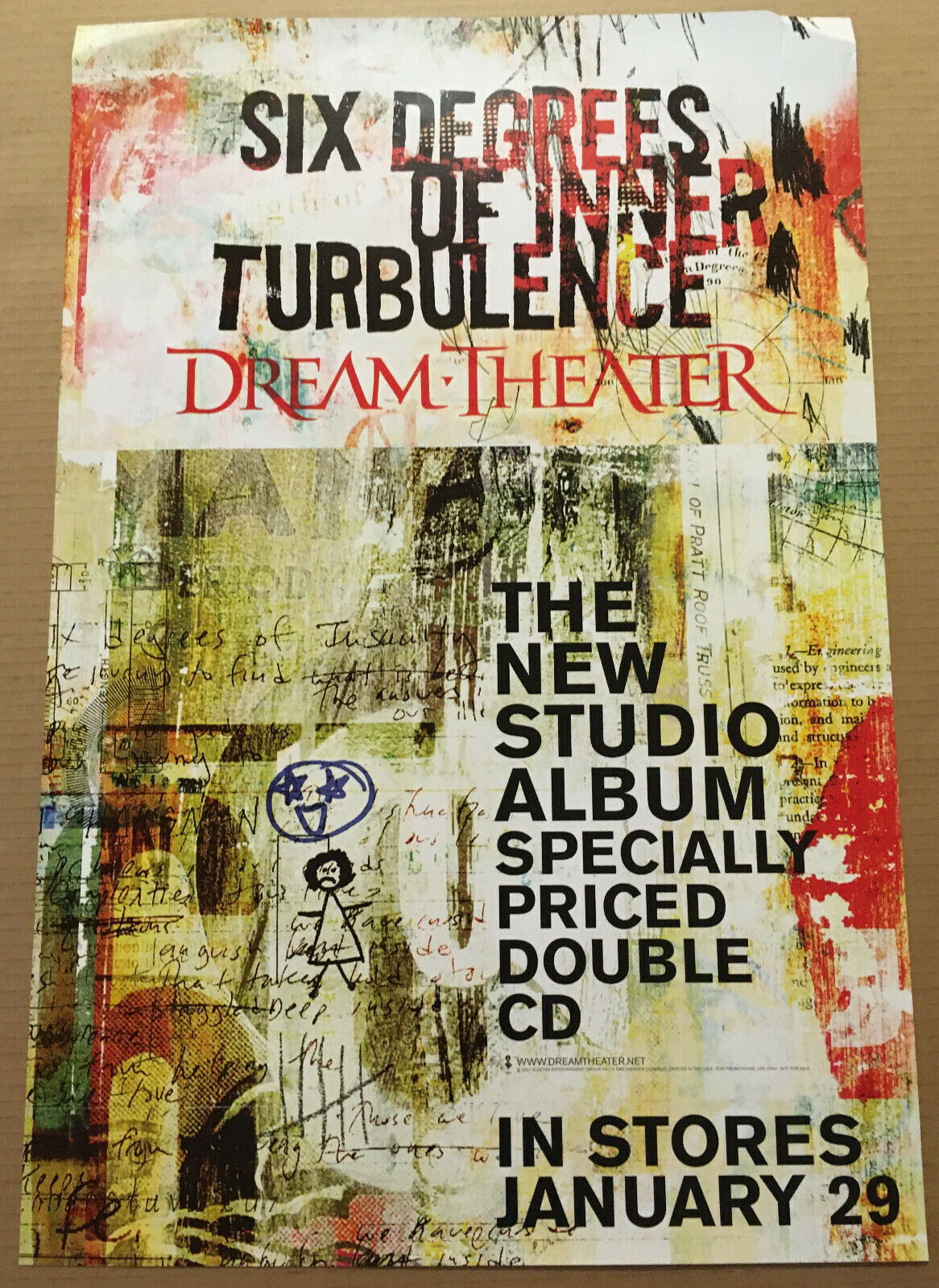 DREAM THEATER Rare DOUBLE SIDED PROMO POSTER of 2001 CD 18x27 NEVER DISPLAYED